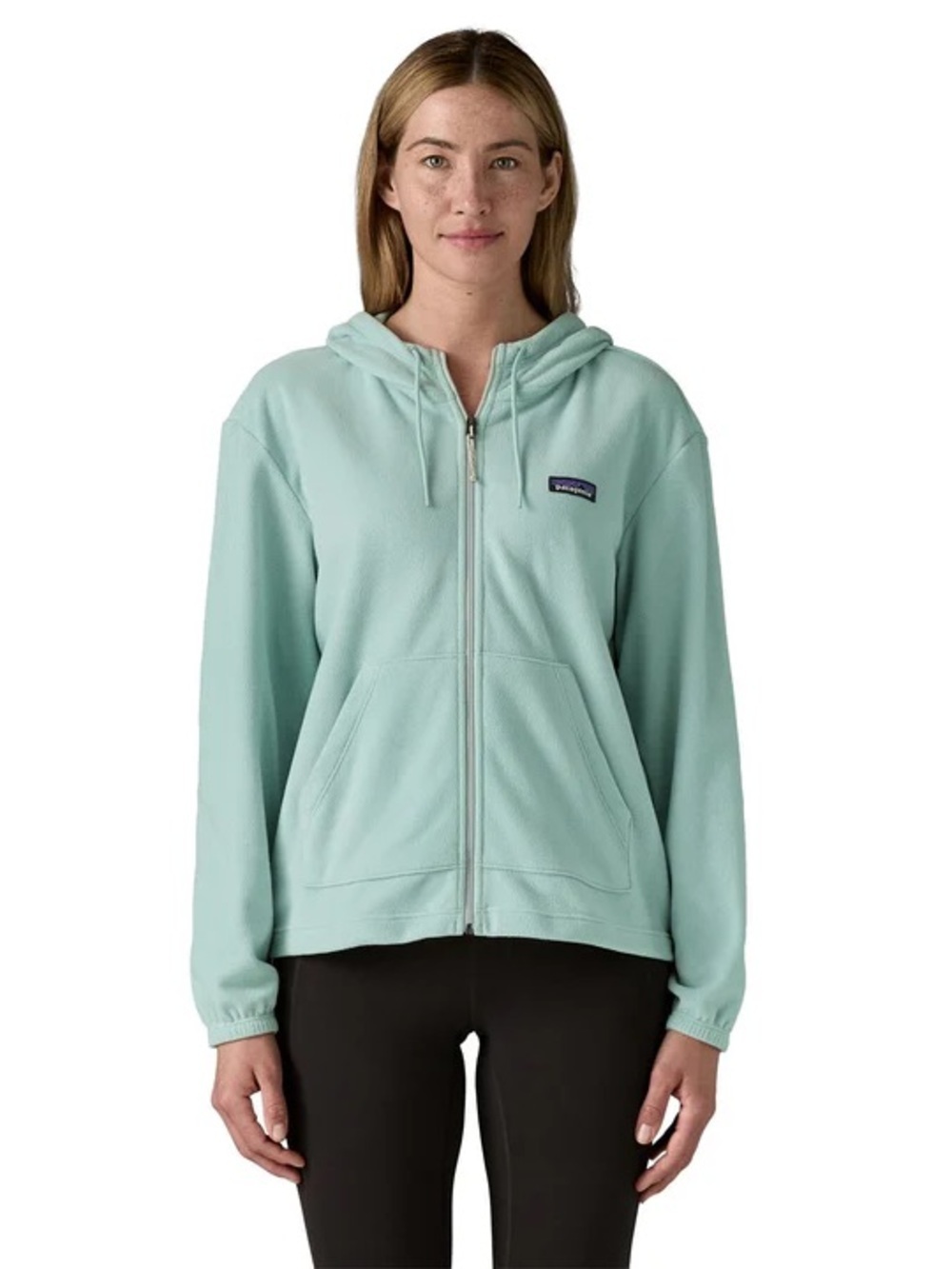 Patagonia Micro D Fleece Zip Up Hoodie - Dark Mint Green